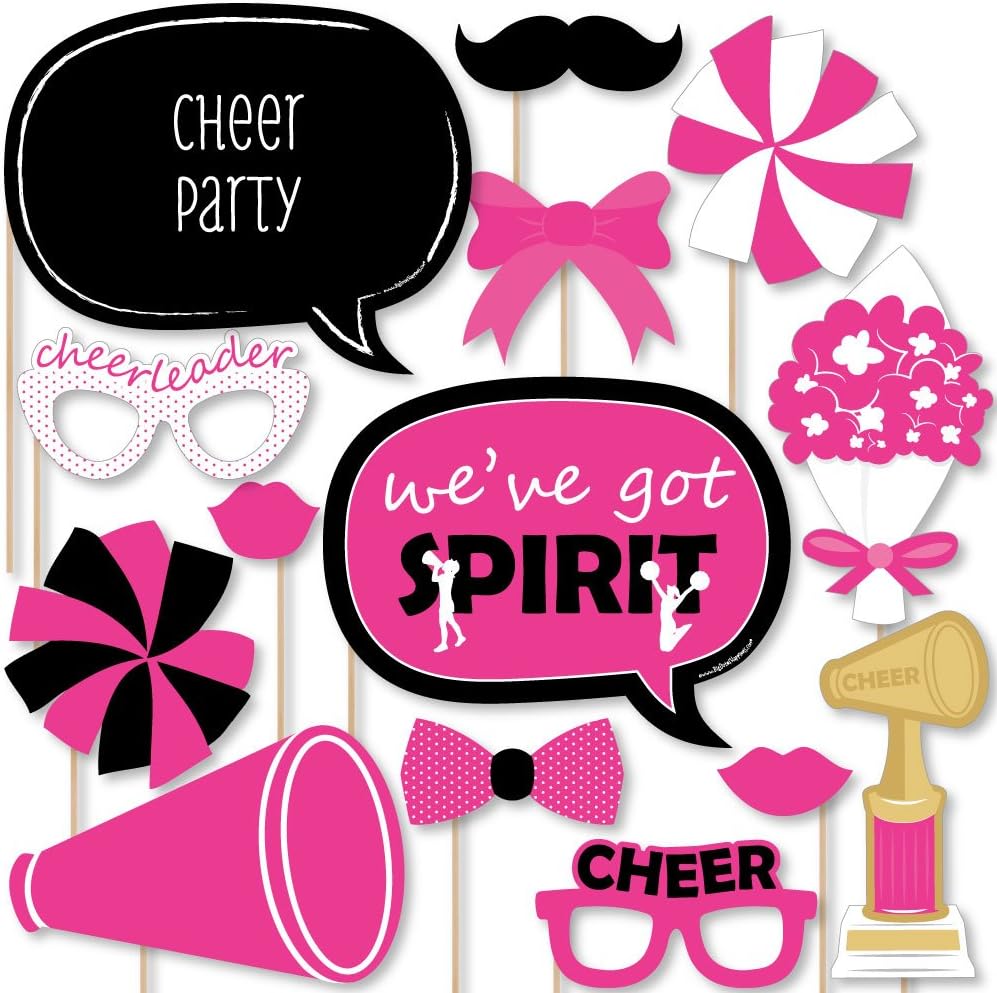 Cheerleading - Birthday Party or Cheerleader Party Photo Booth Props Kit